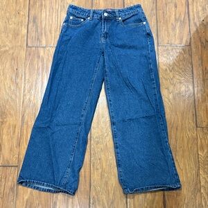 Edikted Dark Blue Wide Leg Jeans